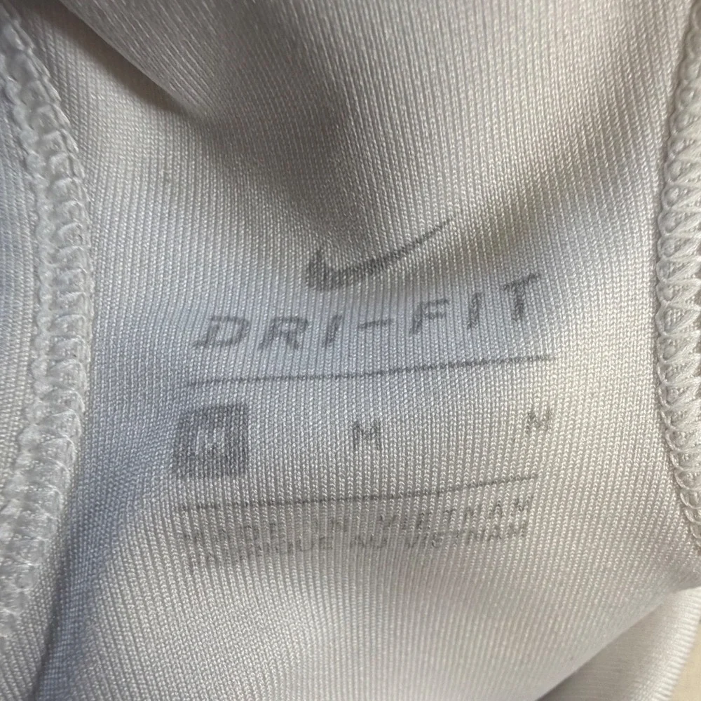 Nike Dri-FIT Girls Sports Bra White Black Racerback Size‎ Medium M Athletic Top